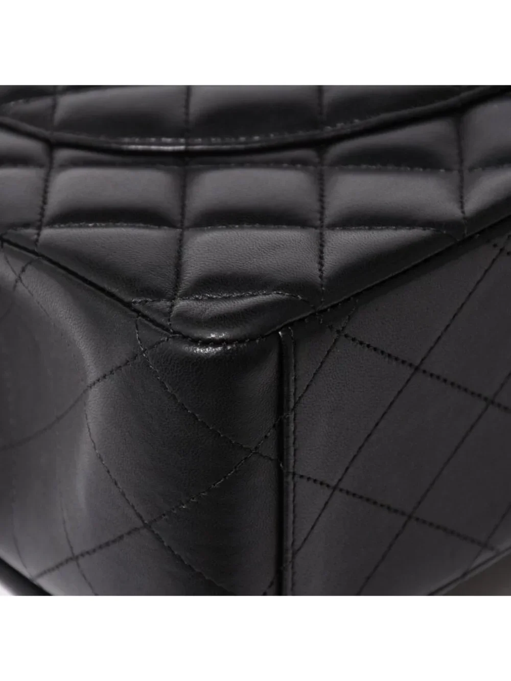 Chanel Maxi Quilted 33 Double Flap Chain Shoulder Bag CC Logo Lambskin Black